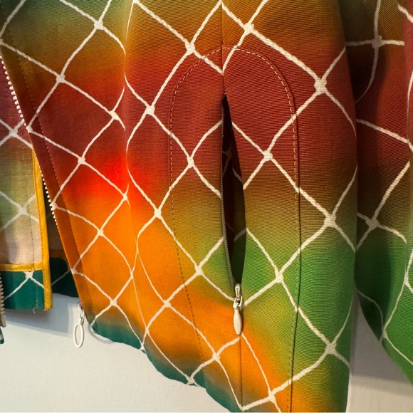 Akris Punto Multicolor Jacket with Lattice Design-Size 8 - Picture 6 of 16